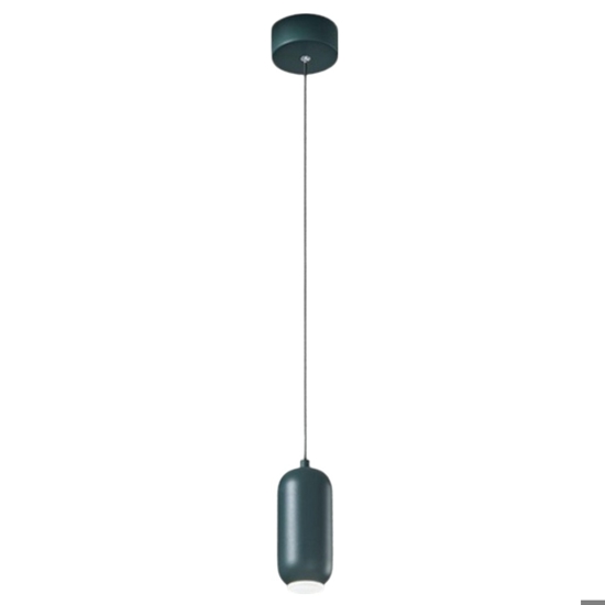 Lampada a sospensione bullet verde petrolio per cucina led perenz