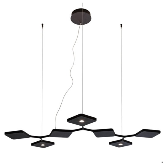 Lampada moderno nero led 42w 3000k per salotto quad stilnovo