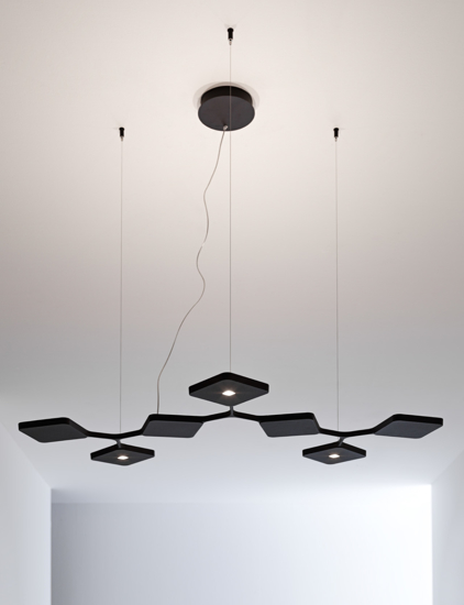 Lampada moderno nero led 42w 3000k per salotto quad stilnovo