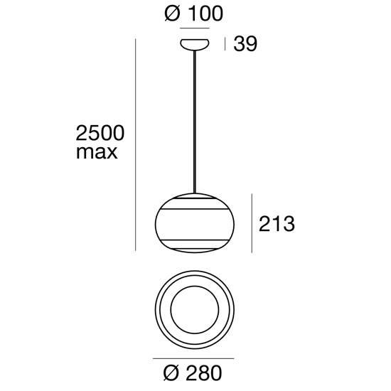 La mariee stilnovo lampada a sospensione vetro trasparente led 9w 3000k