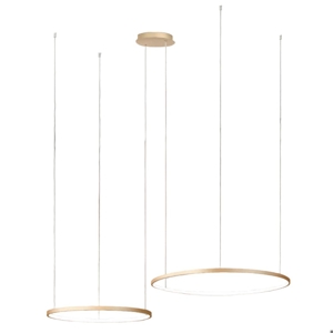 Ondauce soel lampadario moderno led 66w 3000k anelli oro dimmerabile