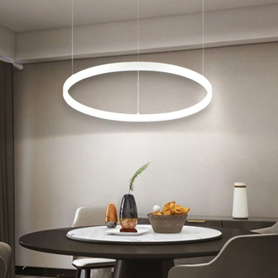 Ideal lux oracle slim sp d050 round bianco lampadario moderno led 30w 3000k