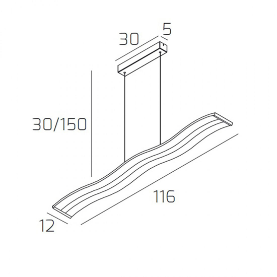 Toplight double wave lampadario particolare moderno led 3000k bianco