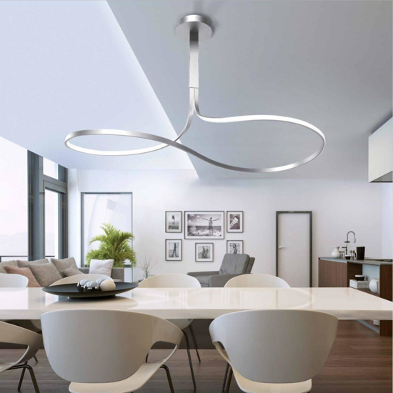 Lampadario design moderno grigio led 40w 3000k per soggiorno