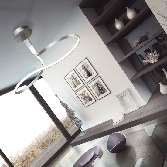 Lampadario design moderno grigio led 40w 3000k per soggiorno