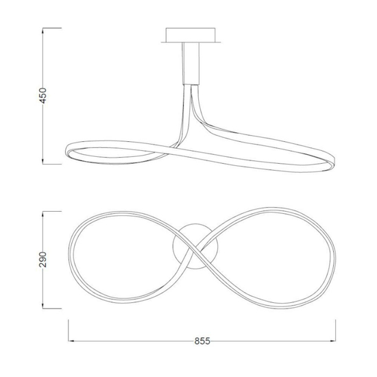 Lampadario design moderno grigio led 40w 3000k per soggiorno