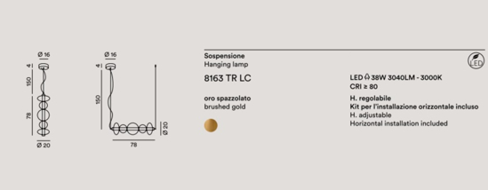 Lampadario bubbles perenz led 38w 3000k per soggiorno moderno