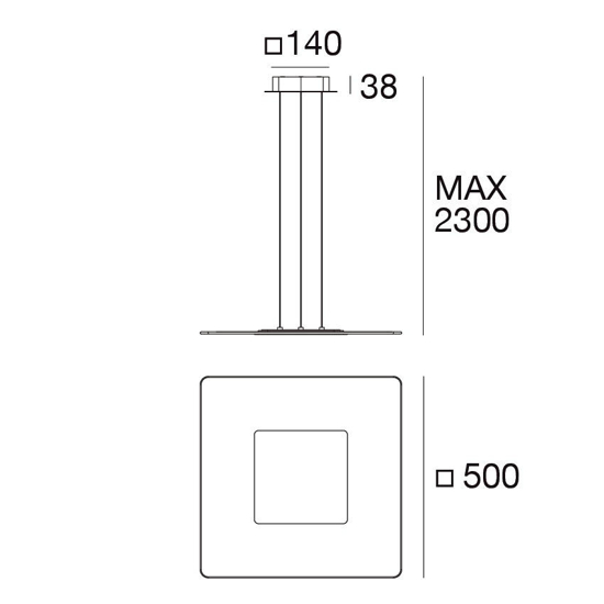 Linea light aruba lampadario moderno squadrato metallo bianco led 3000k