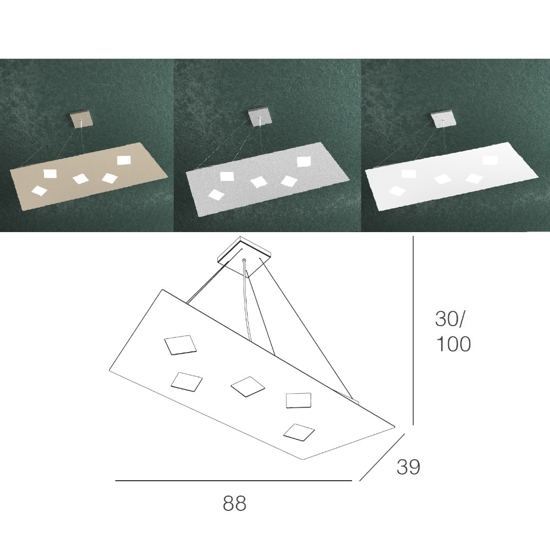 Lampadario moderno per ufficio grigio top light note