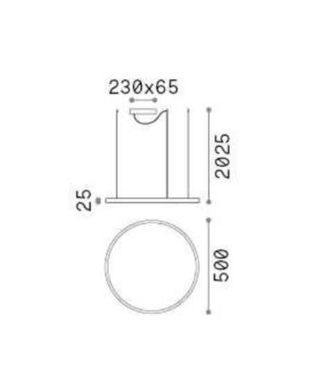 Oracle slim sp d050 round ideal lux 3000k lampadario nero led 3000k dimmerabile