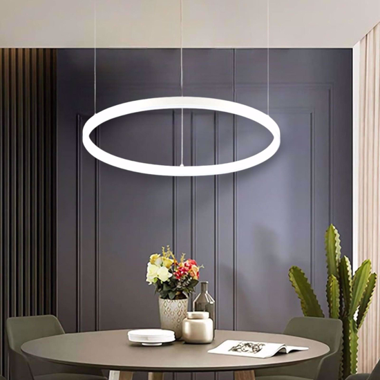 Ideal lux oracle slim sp d070 round led 3000k dimmerabile lampadario bianco