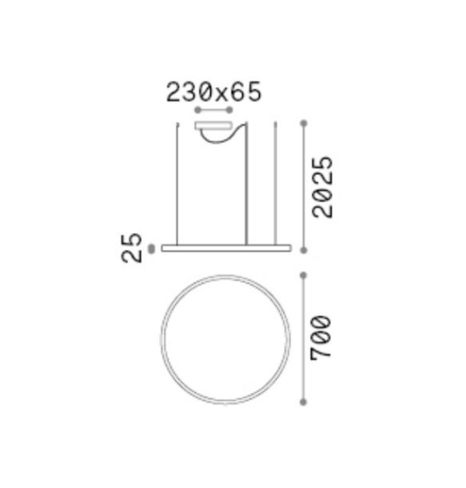 Ideal lux oracle slim sp d070 round led 3000k dimmerabile lampadario bianco