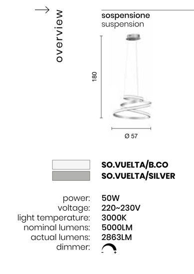 Ondaluce so vuelta bianco lampadario led design moderno