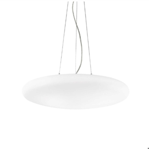 Smarties sp5 d60 lampadario moderno disco in vetro bianco ideal lux