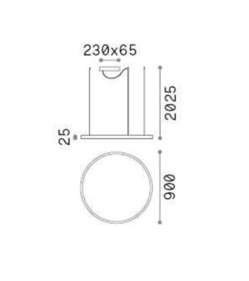 Ideal lux oracle slim sp d090 round 4000k lampadario bianco