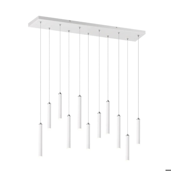 Lampadario per tavolo soggiorno moderno cilindri bianco led 3000k dimmerabile