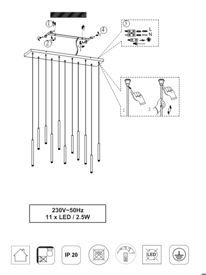 Lampadario per tavolo soggiorno moderno cilindri bianco led 3000k dimmerabile