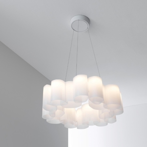 Honey stilnovo lampadario moderno bianco diametro 110cm led integrato