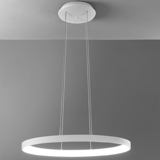 Lampadario moderno anello bianco led 40w 3000k 4000k vivida lifering-o