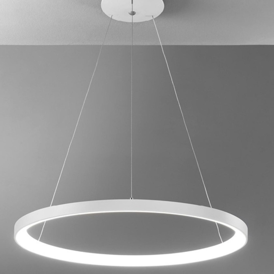 Vivida lampadario lifering rotondo bianco design moderno led 80w dimmerabile