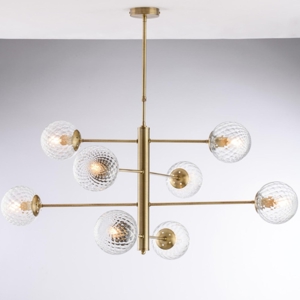 Lampadario moderno 8 luci oro bronzato per soggiorno