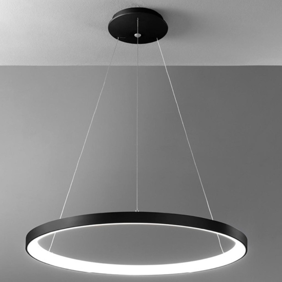 Lampadario nero per ufficio moderno led 80w 3000k 4000k dimmerabile vivida lifering