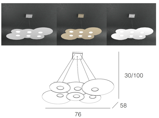 Lampadario moderno grigio per soggiorno top light cloud