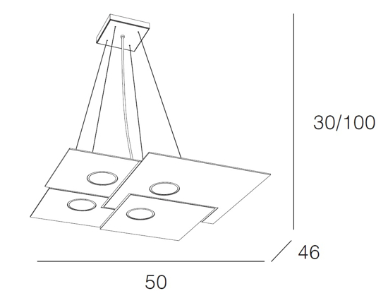 Lampadario moderno grigio design per ufficio toplight plate