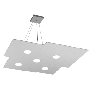 Toplight plate lampadario grigio design moderno per soggiorno