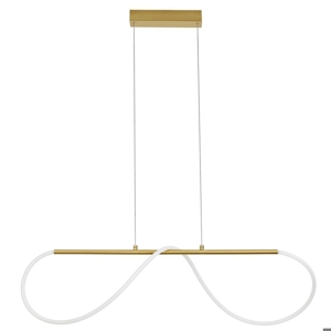 Lampadario oro design moderno da soggiorno tubo led 29w 3000k