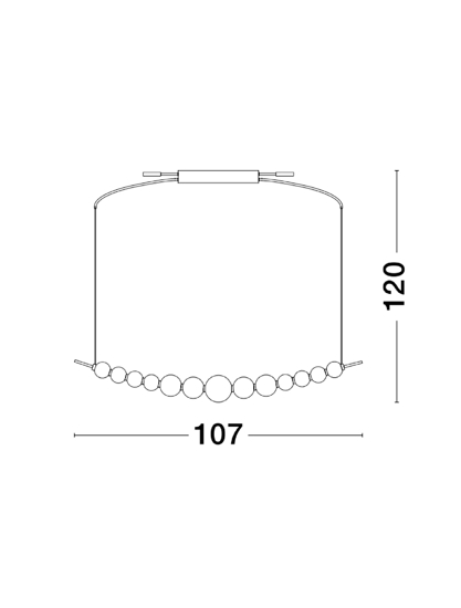 Lampadario per soggiorno perle di vetro oro led 32w 3000k dimmerabile