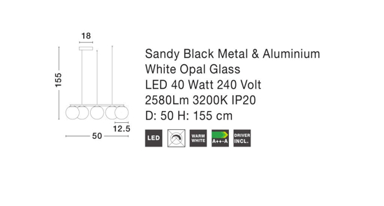 Lampadario led 30w 3200k nero per soggiorno moderno