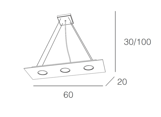 Lampadario moderno sabbia rettangolare top light area