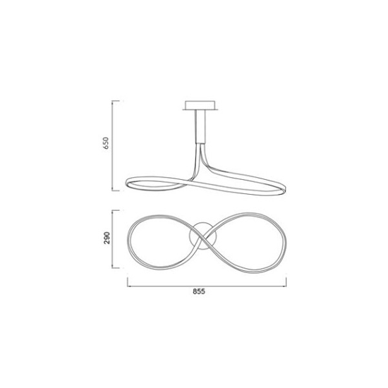 Lampadario design moderno luce led integrata 40w 3000k per salotto