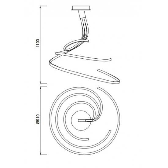 Grande lampadario design moderno led 80w 3000k