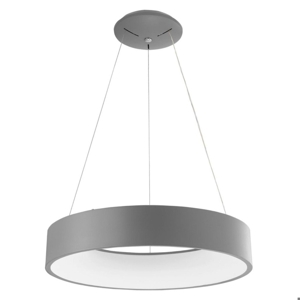 Lampadario anello grigio led 42w 3000k 60cm per soggiorno moderno