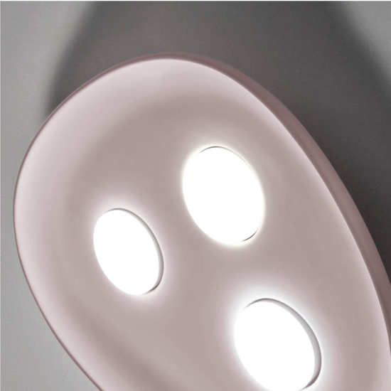 Plafoniera led 3 luci reloaux rosa ceramica ovale