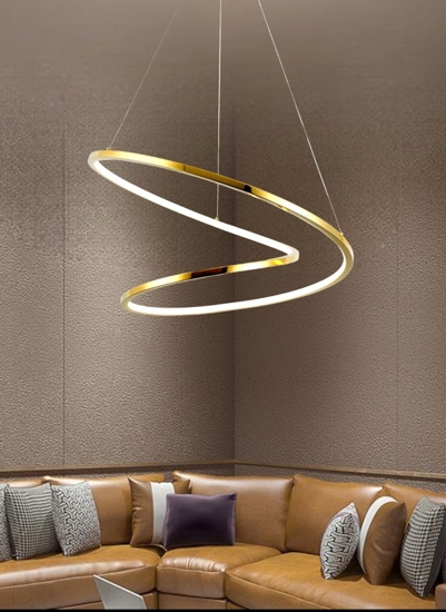 Lampadari led 41w 3000k oro per soggiorno moderno