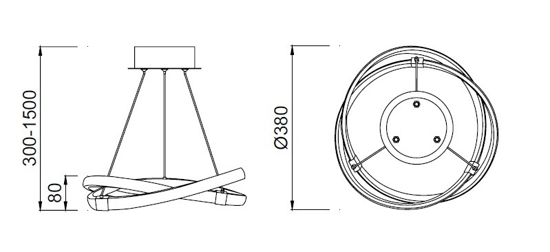 Lampadario moderno per salotto led 30w 3000k