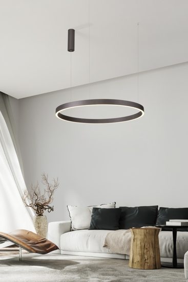 Lampadario moderno marrone caffe led 3000k per soggiorno