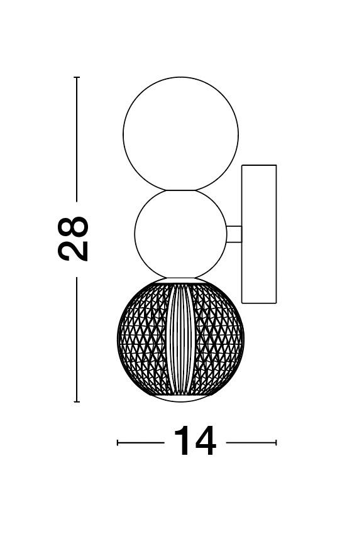 Applique elegante per camera da letto sfere oro