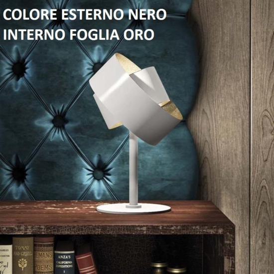 Pura marchetti lampade da comodino moderne nero e foglia oro