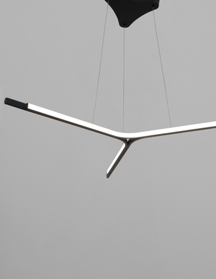 Lampadario design moderno nero led 45w 3000k per soggiorno