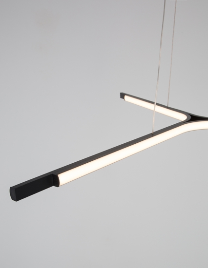 Lampadario design moderno nero led 45w 3000k per soggiorno