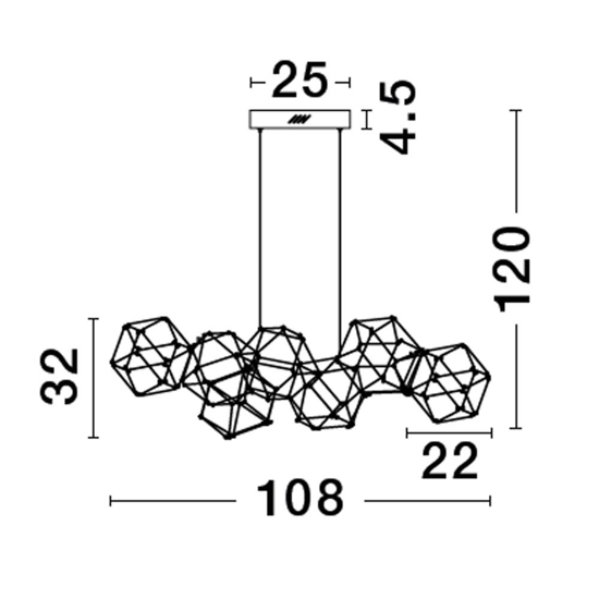 Lampadario costellazione nera design moderno per soggiorno