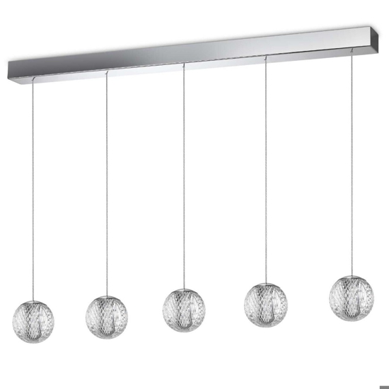 Ideal lux diamond sp5 lampadario 5 sospensioni led 27w 3000k