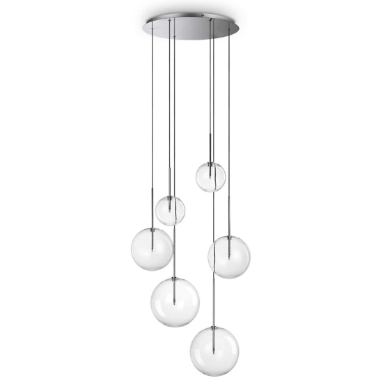 Equinoxe sp6 ideal lux lampadario a cascata cromo sfere vetro