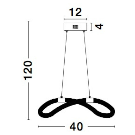 Lampadario a sospensione oro tubo di silicone cerchio led 15w 3000k