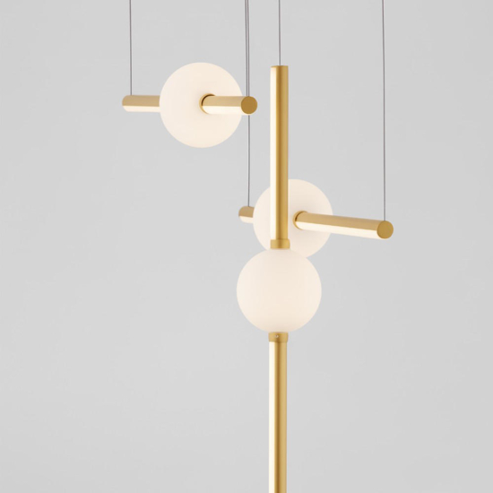 Lampadario design oro nero per soggiorno moderno