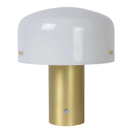 Lampada da tavolo design moderna oro vetro bianco touch dimmer